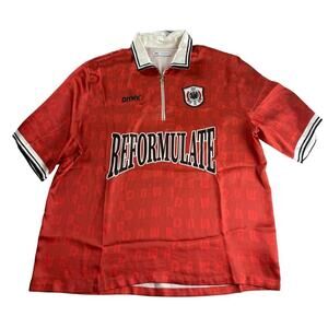 Zara Reformulate Polo Shirt - Red and White - Size XL